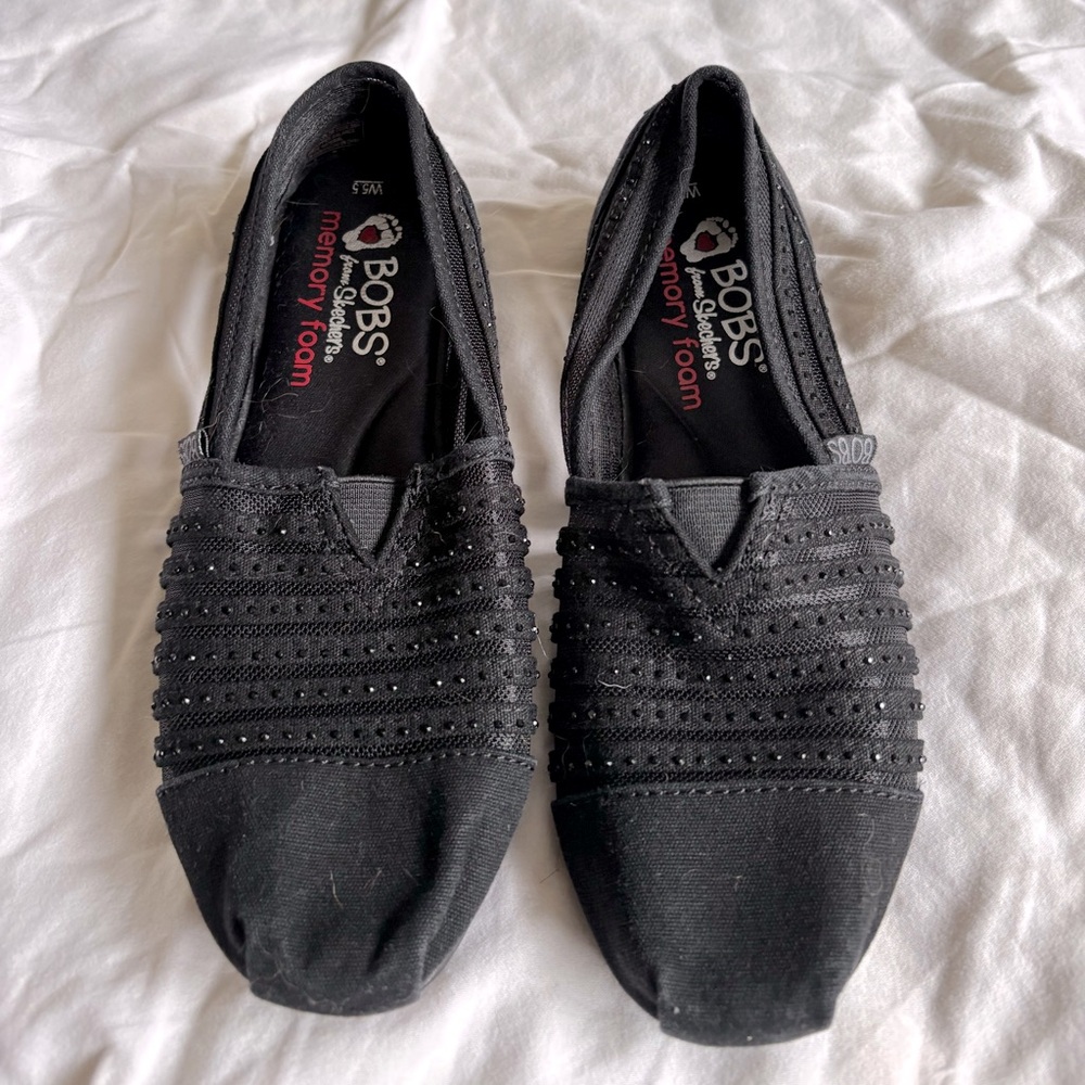 BOBS Black Slip-On Shoes